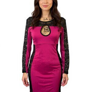 (F-153)amiclubwear womens dress purple color long sleeves size L